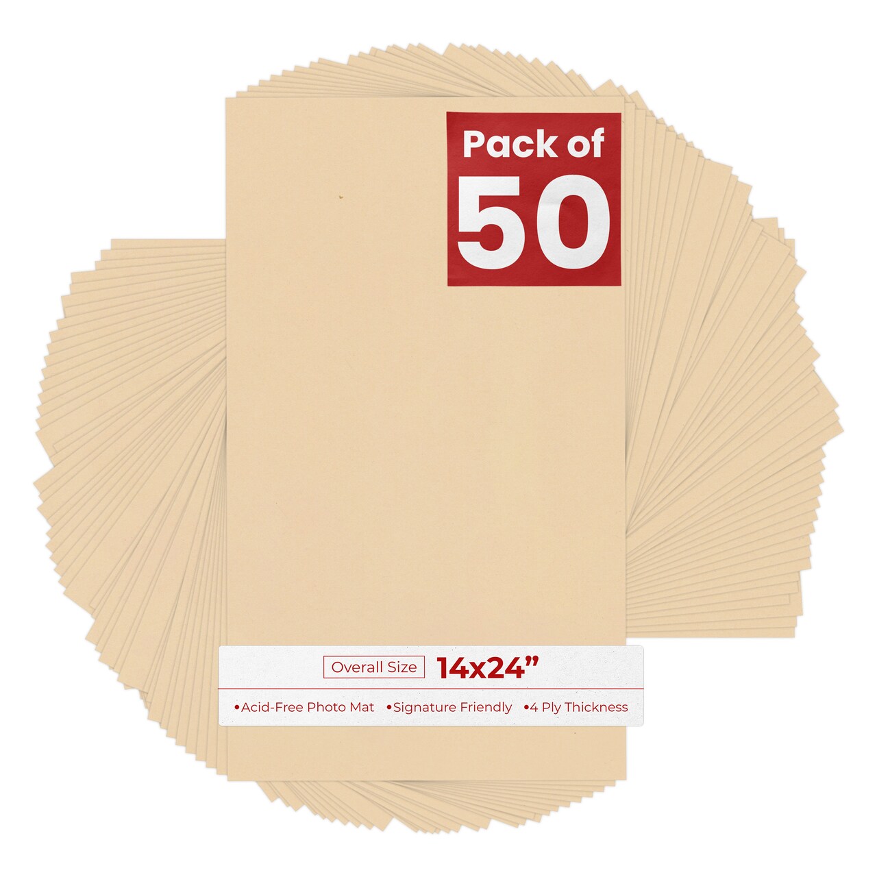 Toasted Almond 14x24 Uncut Mat Board - Blank Sheets, No Opening